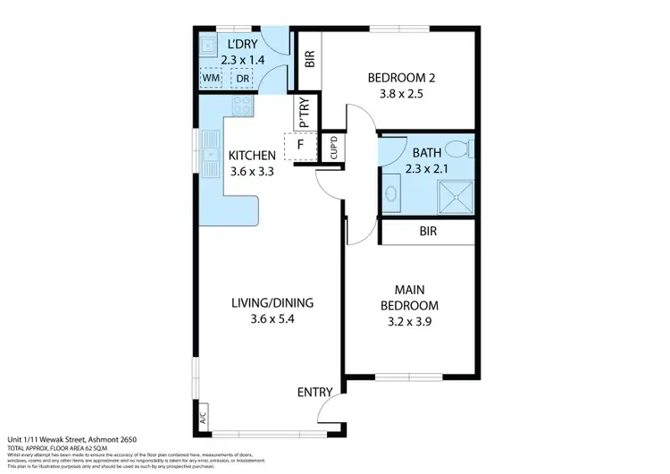Floorplan of Homely unit listing, 1/11 Wewak Street, Ashmont NSW 2650