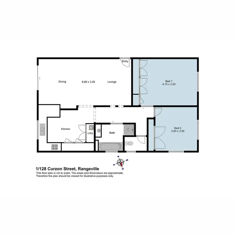 Floorplan of Homely unit listing, 1/128 Curzon Street, Rangeville QLD 4350