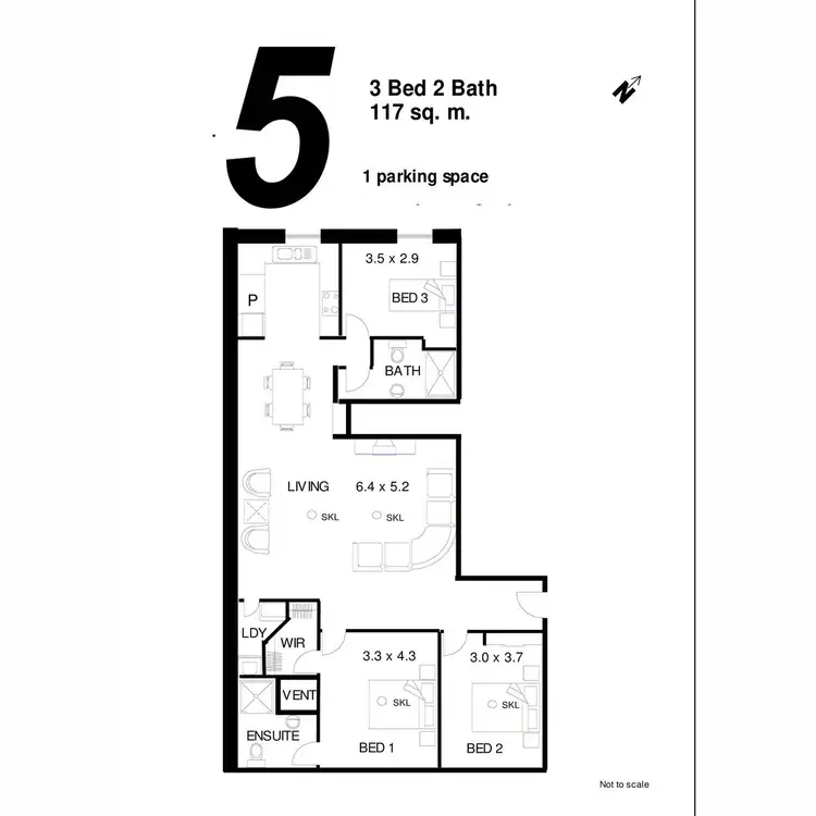 Floorplan of Homely apartment listing, 5/300 Wickham Street, Fortitude Valley QLD 4006