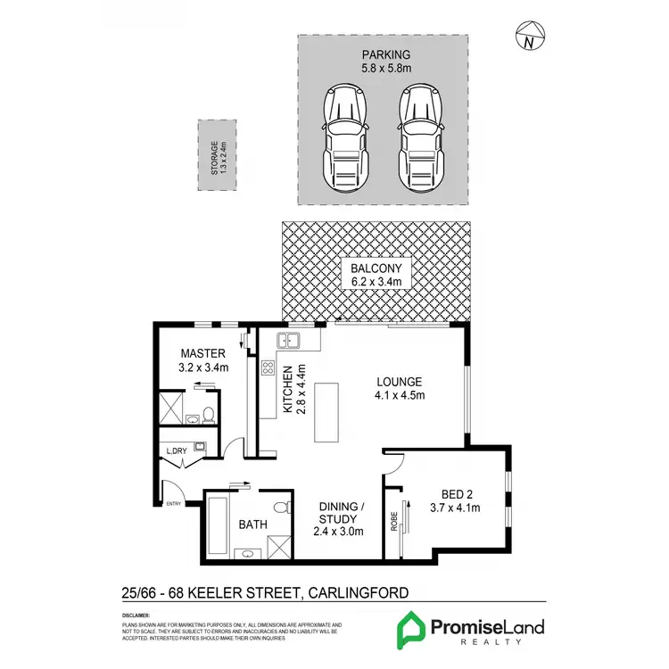 Floorplan of Homely apartment listing, 25/66-68 Keeler Street, Carlingford NSW 2118