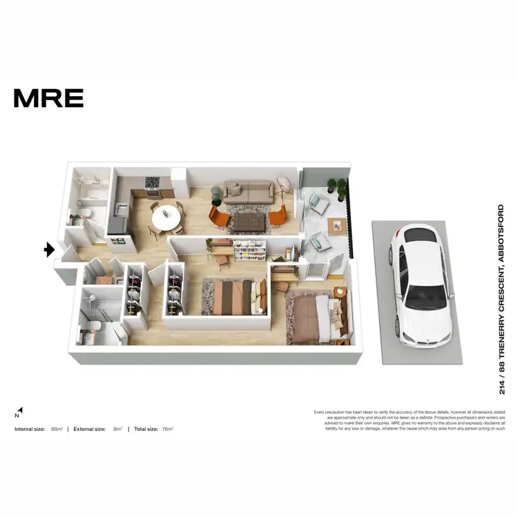Floorplan of Homely apartment listing, 214/88 Trenerry Crescent, Abbotsford VIC 3067