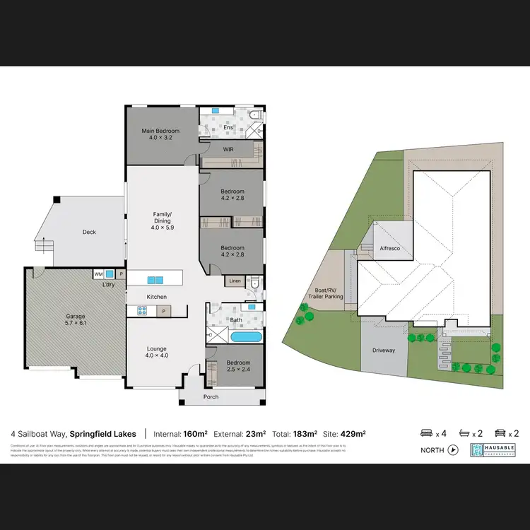 Floorplan of Homely house listing, 4 Sailboat Way, Springfield Lakes QLD 4300