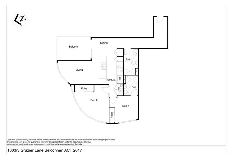 Floorplan of Homely apartment listing, 1303/3 Grazier Lane, Belconnen ACT 2617