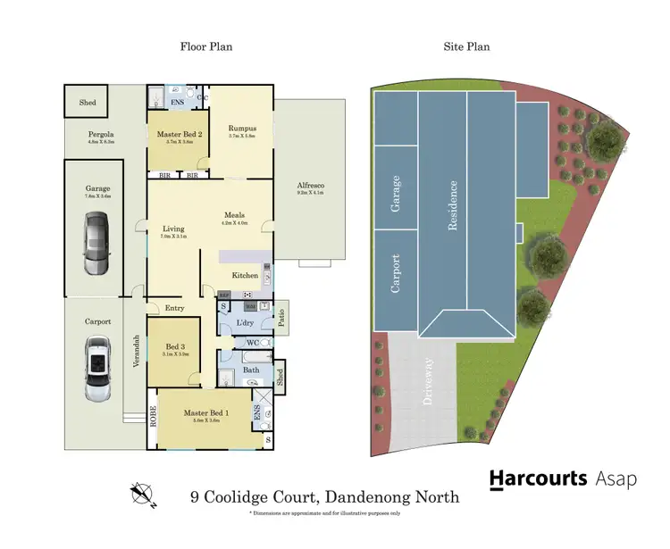 Floorplan of Homely house listing, 9 Coolidge Court, Dandenong North VIC 3175