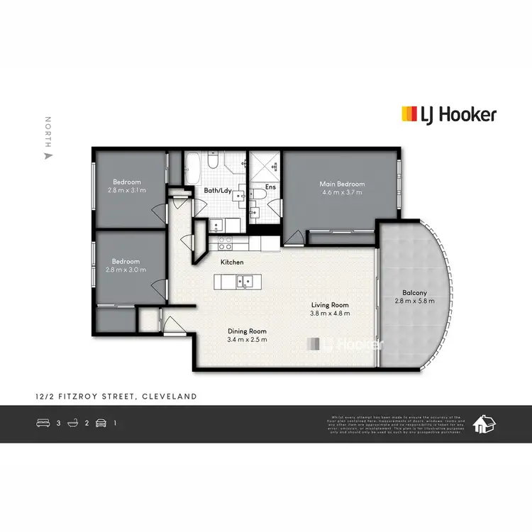 Floorplan of Homely apartment listing, 12/2 Fitzroy Street, Cleveland QLD 4163