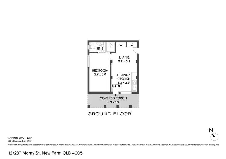 Floorplan of Homely apartment listing, 12/237 Moray Street, New Farm QLD 4005