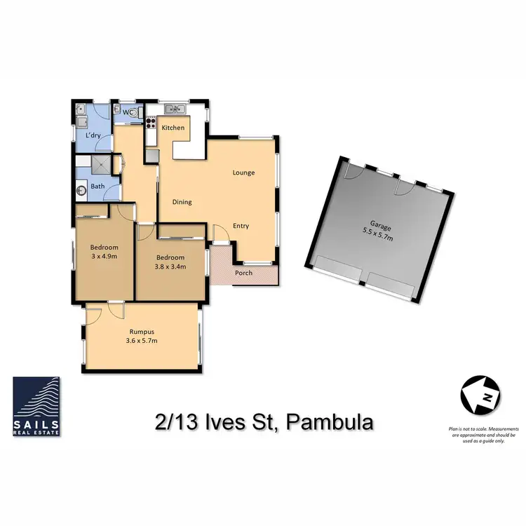 Floorplan of Homely unit listing, 2/13 Ives Street, Pambula NSW 2549
