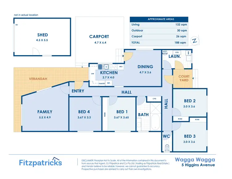 Floorplan of Homely house listing, 5 Higgins Avenue, Wagga Wagga NSW 2650