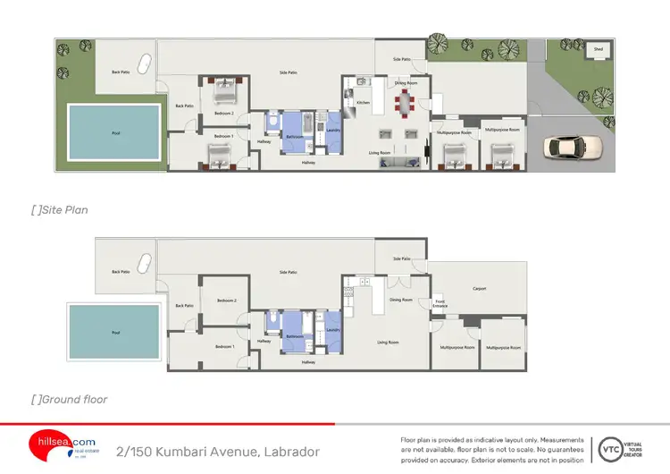 Floorplan of Homely semi-detached listing, 2/150 Kumbari Avenue, Labrador QLD 4215