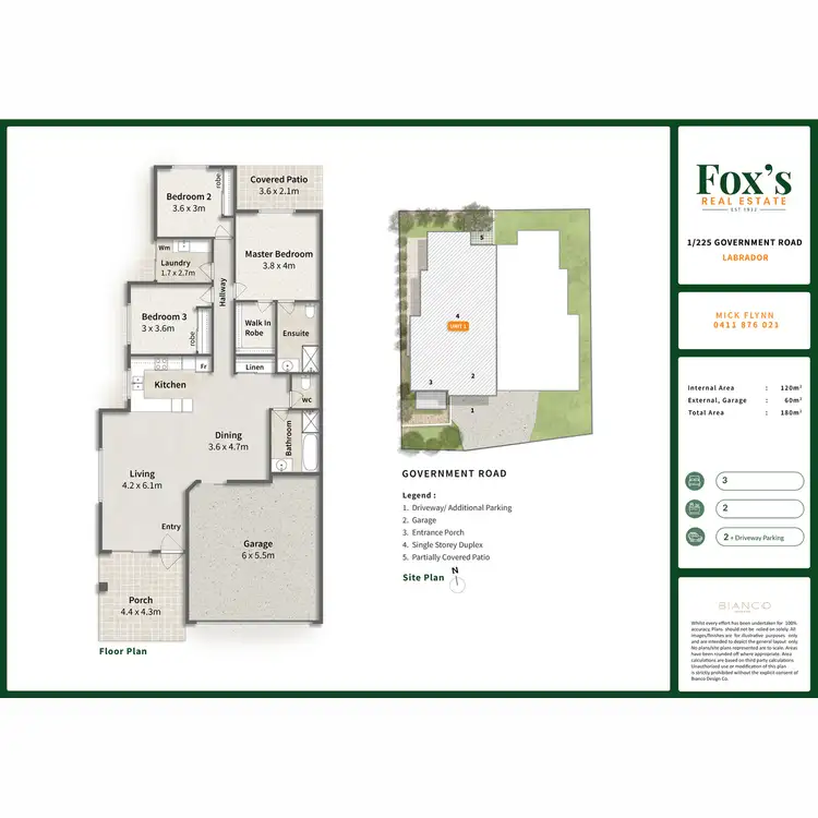Floorplan of Homely semi-detached listing, 1/225 Government Road, Labrador QLD 4215