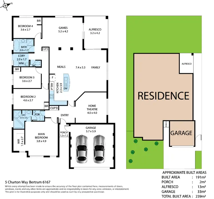 Floorplan of Homely house listing, 5 Charlton Way, Bertram WA 6167