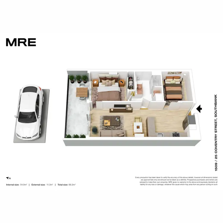 Floorplan of Homely apartment listing, 1509/25 Coventry Street, Southbank VIC 3006