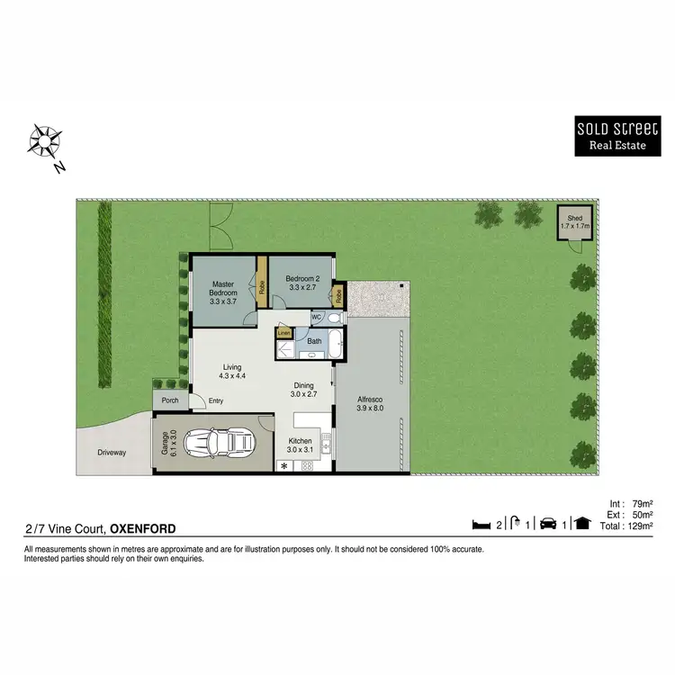 Floorplan of Homely semi-detached listing, 2/7 Vine Court, Oxenford QLD 4210