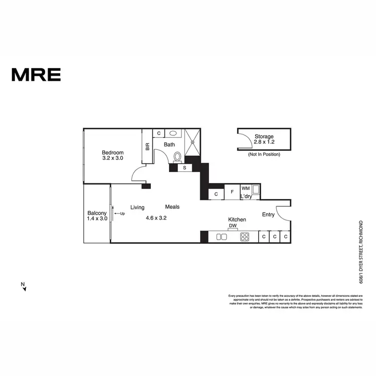 Floorplan of Homely apartment listing, 608/1 Dyer Street, Richmond VIC 3121