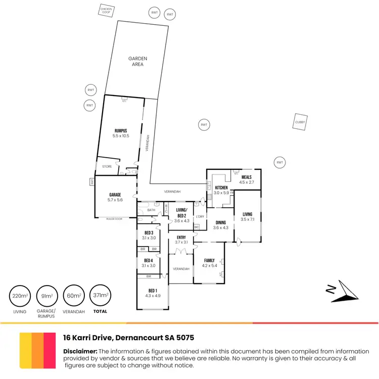 Floorplan of Homely house listing, 16 Karri Drive, Dernancourt SA 5075