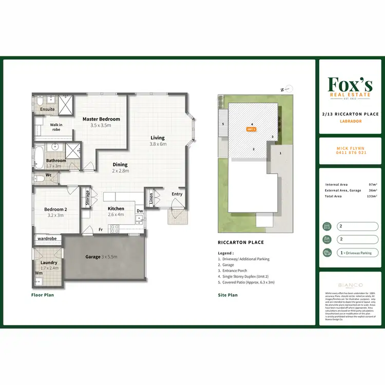 Floorplan of Homely semi-detached listing, 2/13 Riccarton Place, Labrador QLD 4215