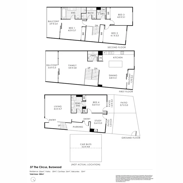 Floorplan of Homely townhouse listing, 37 The Circus, Burswood WA 6100