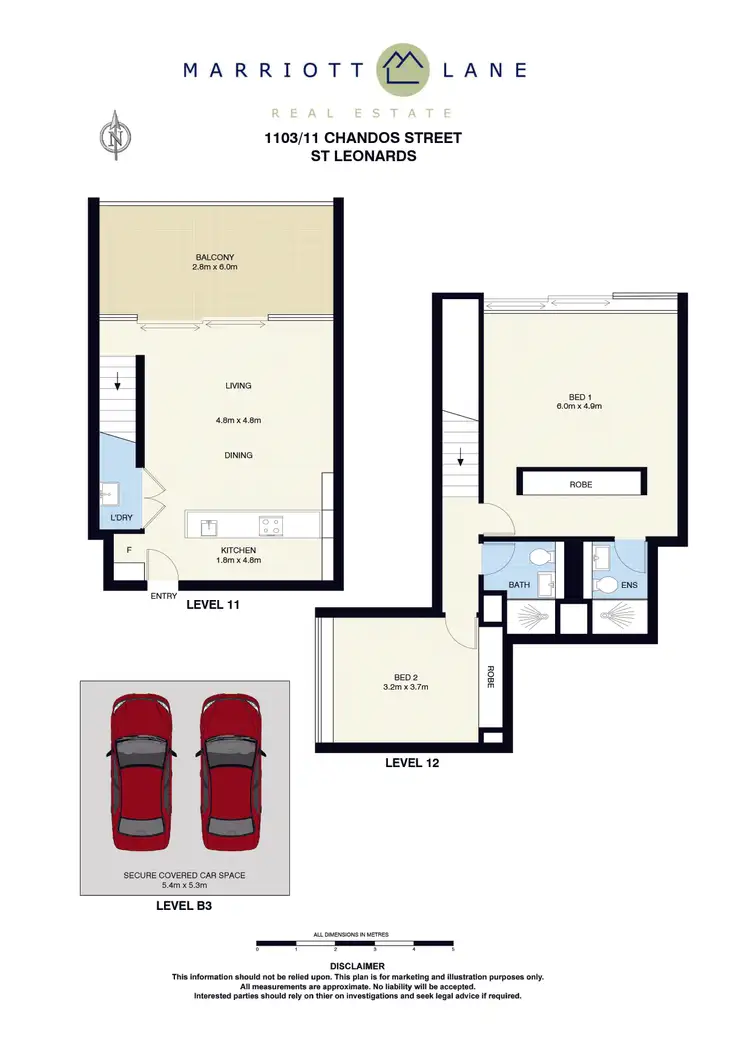 Floorplan of Homely apartment listing, 1103/11 Chandos Street, St Leonards NSW 2065