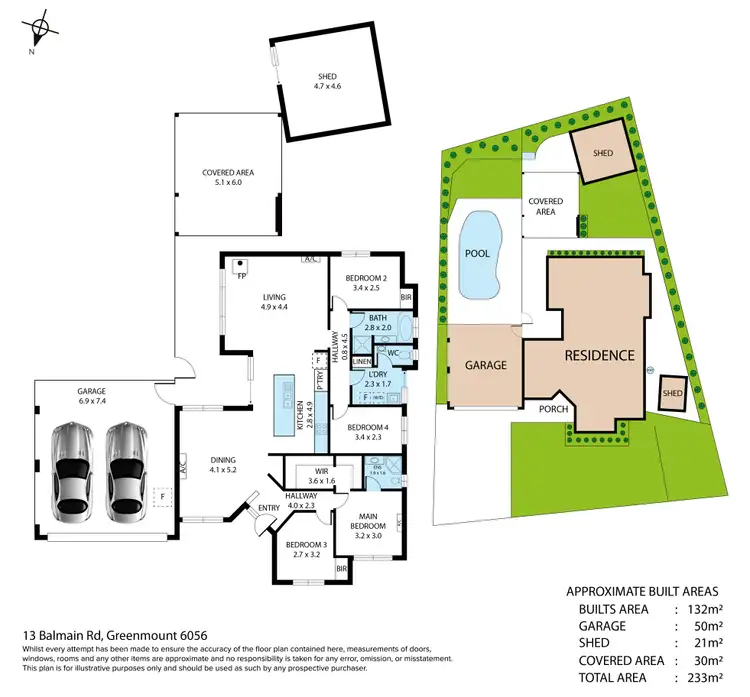 Floorplan of Homely house listing, 13 Balmain Road, Greenmount WA 6056