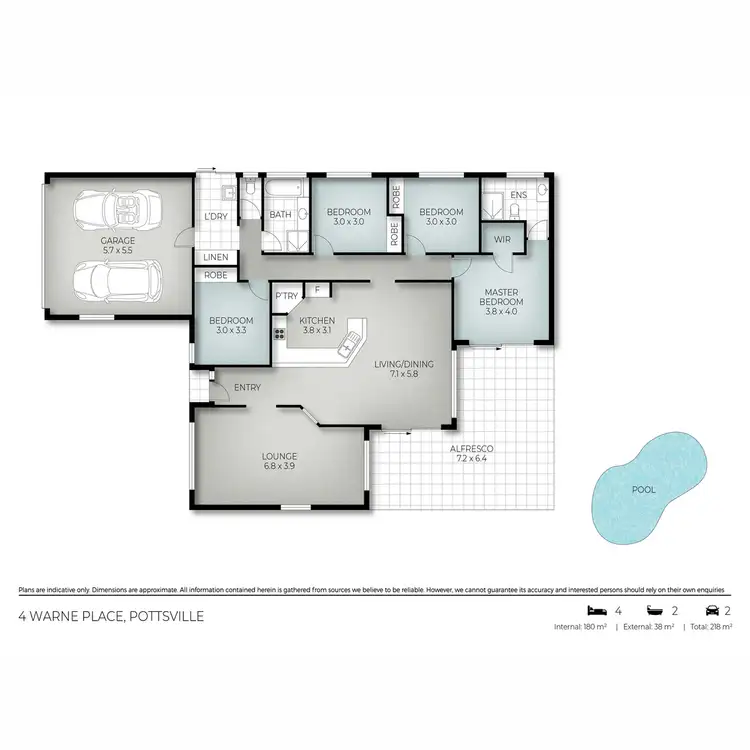 Floorplan of Homely house listing, 4 Warne Place, Pottsville NSW 2489