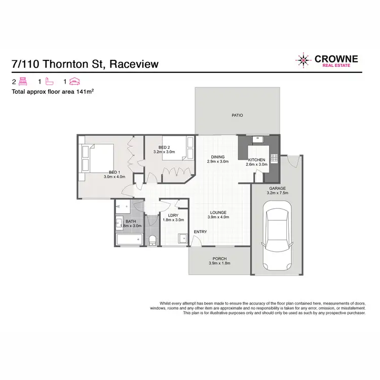 Floorplan of Homely semi-detached listing, 7/110 Thornton Street, Raceview QLD 4305