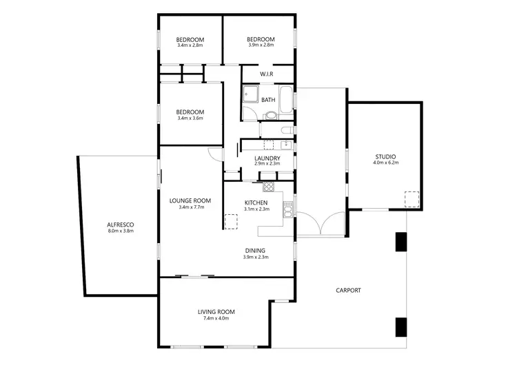 Floorplan of Homely house listing, 7 Holt Place, Wodonga VIC 3690
