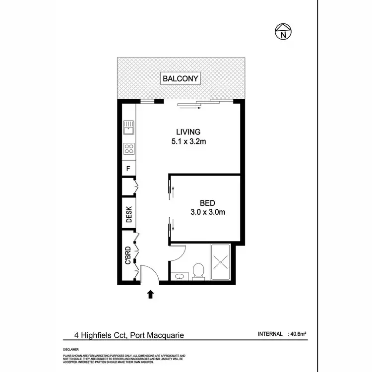 Floorplan of Homely unit listing, 71/4 Highfields Circuit, Port Macquarie NSW 2444