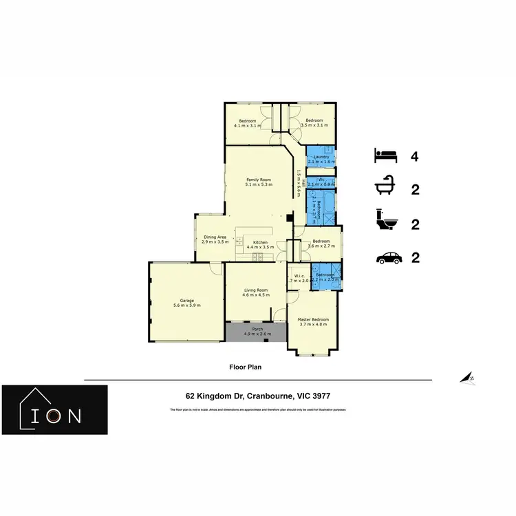 Floorplan of Homely house listing, 62 Kingdom Drive, Cranbourne VIC 3977