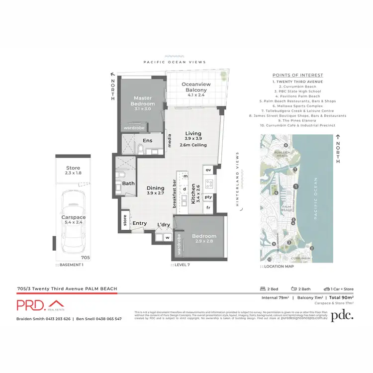 Floorplan of Homely unit listing, 705/3 Twenty third Avenue, Palm Beach QLD 4221