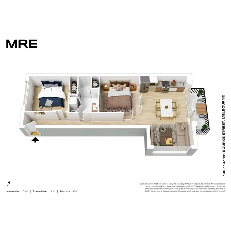 Floorplan of Homely apartment listing, 105/137-141 Bourke Street, Melbourne VIC 3000