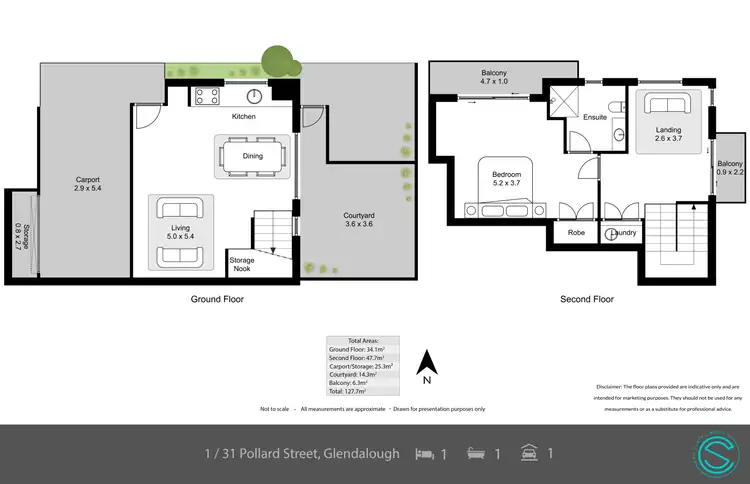 Floorplan of Homely townhouse listing, 1/31 Pollard Street, Glendalough WA 6016