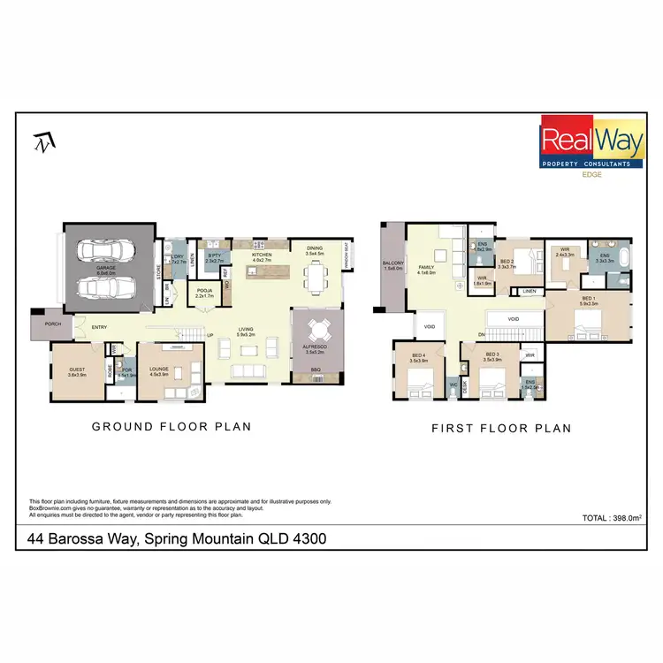 Floorplan of Homely house listing, 44 Barossa Way, Spring Mountain QLD 4300