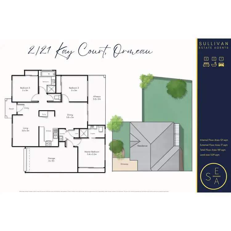 Floorplan of Homely semi-detached listing, 2/21 Kay Court, Ormeau QLD 4208