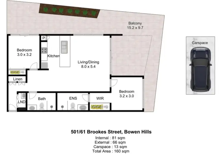 Floorplan of Homely unit listing, 501/61 Brookes Street, Bowen Hills QLD 4006