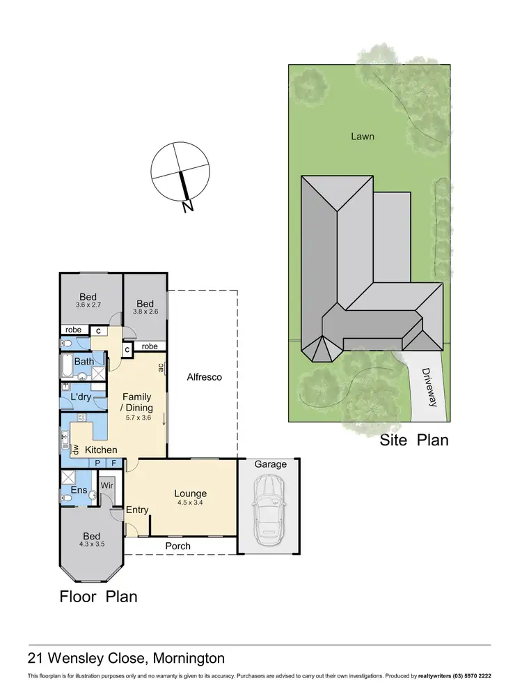 Floorplan of Homely house listing, 21 Wensley Close, Mornington VIC 3931