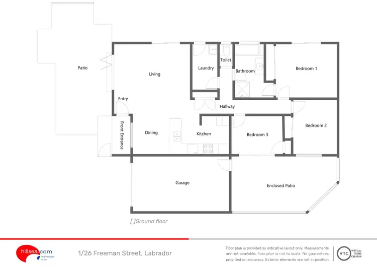 Floorplan of Homely semi-detached listing, 1/26 Freeman Street, Labrador QLD 4215