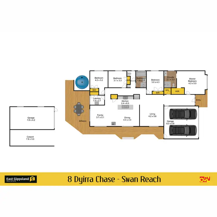 Floorplan of Homely house listing, 8 Dyirra Chase, Swan Reach VIC 3903