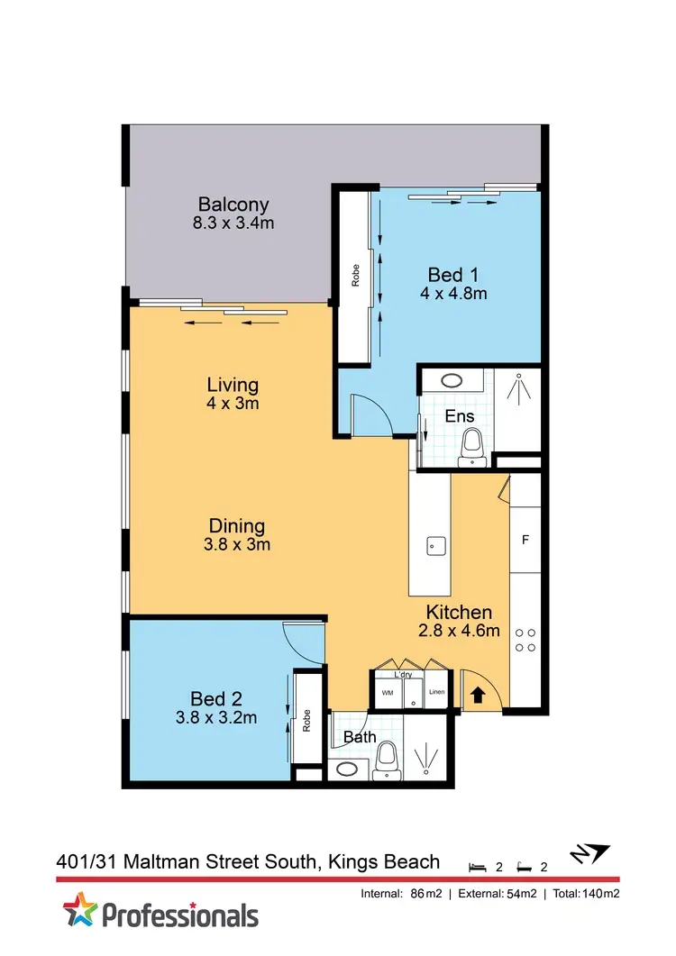Floorplan of Homely apartment listing, 401/31 Maltman Street, Kings Beach QLD 4551