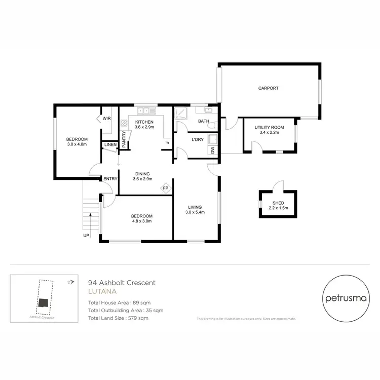 Floorplan of Homely house listing, 94 Ashbolt Crescent, Lutana TAS 7009