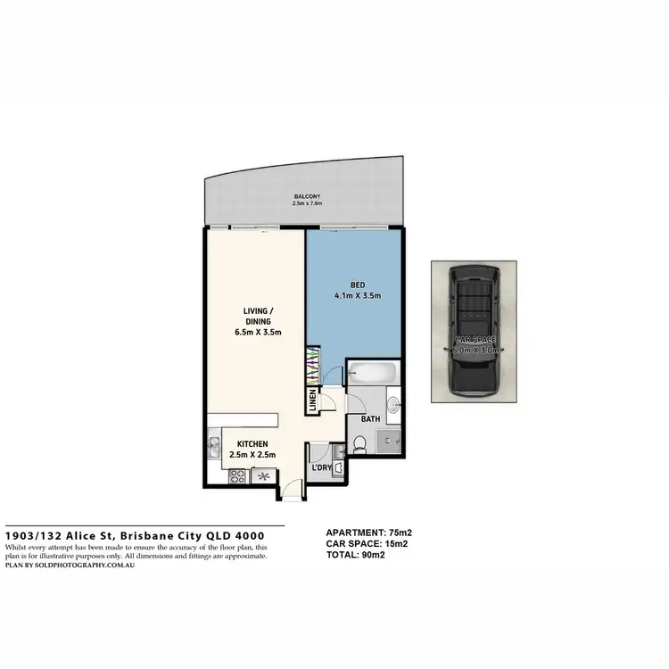 Floorplan of Homely apartment listing, 1903/132 Alice Street, Brisbane City QLD 4000