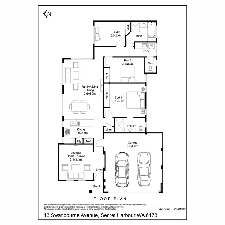 Floorplan of Homely house listing, 13 Swanbourne Avenue, Secret Harbour WA 6173