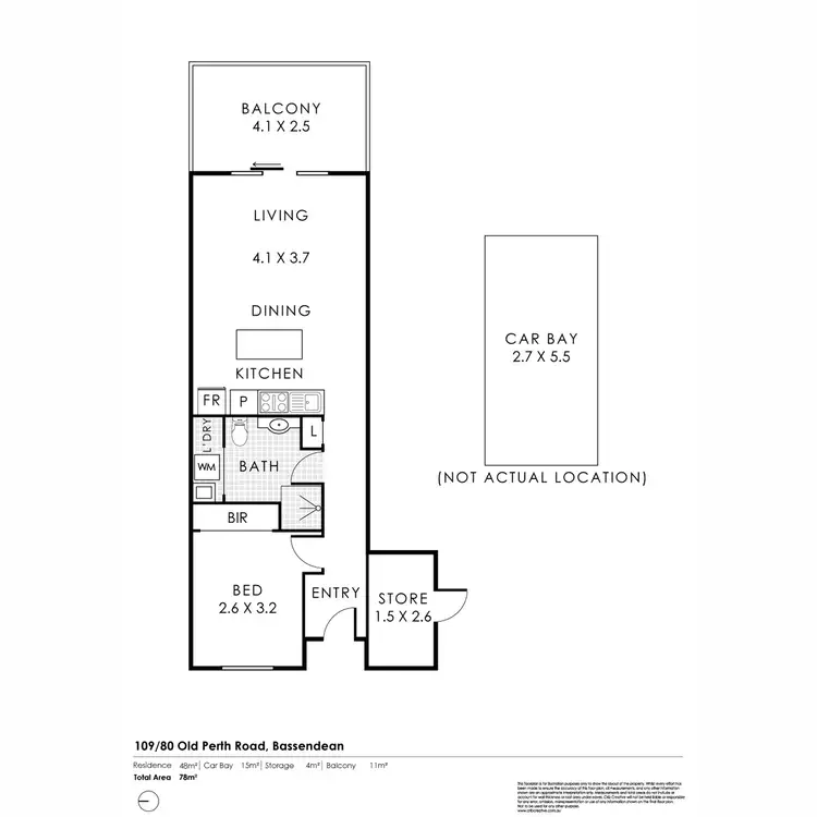 Floorplan of Homely apartment listing, 109/80 Old Perth Road, Bassendean WA 6054