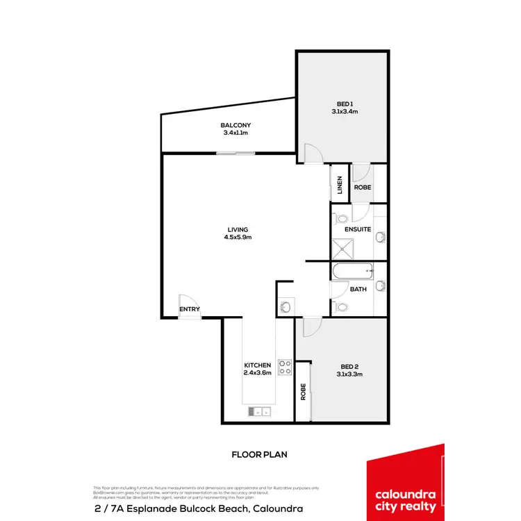 Floorplan of Homely unit listing, 2/7a Esplanade Bulcock Beach, Caloundra QLD 4551