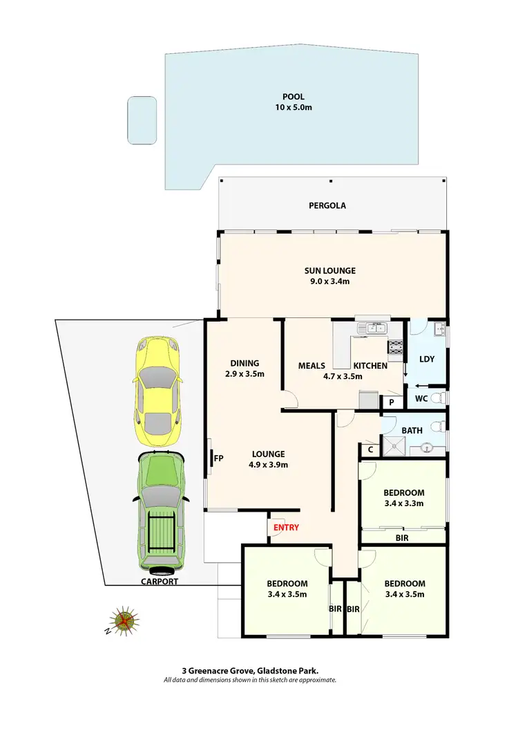 Floorplan of Homely house listing, 3 Greenacre Grove, Gladstone Park VIC 3043
