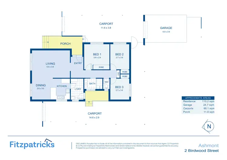 Floorplan of Homely house listing, 2 Birdwood Street, Ashmont NSW 2650