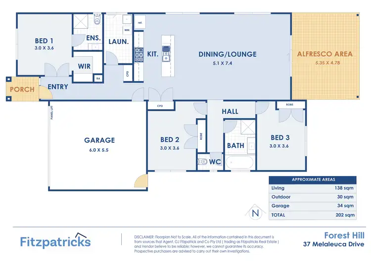 Floorplan of Homely house listing, 37 Melaleuca Drive, Forest Hill NSW 2651