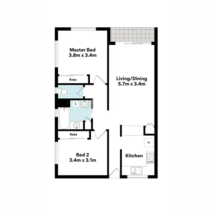 Floorplan of Homely unit listing, 1/311 Boundary Street, West End QLD 4101