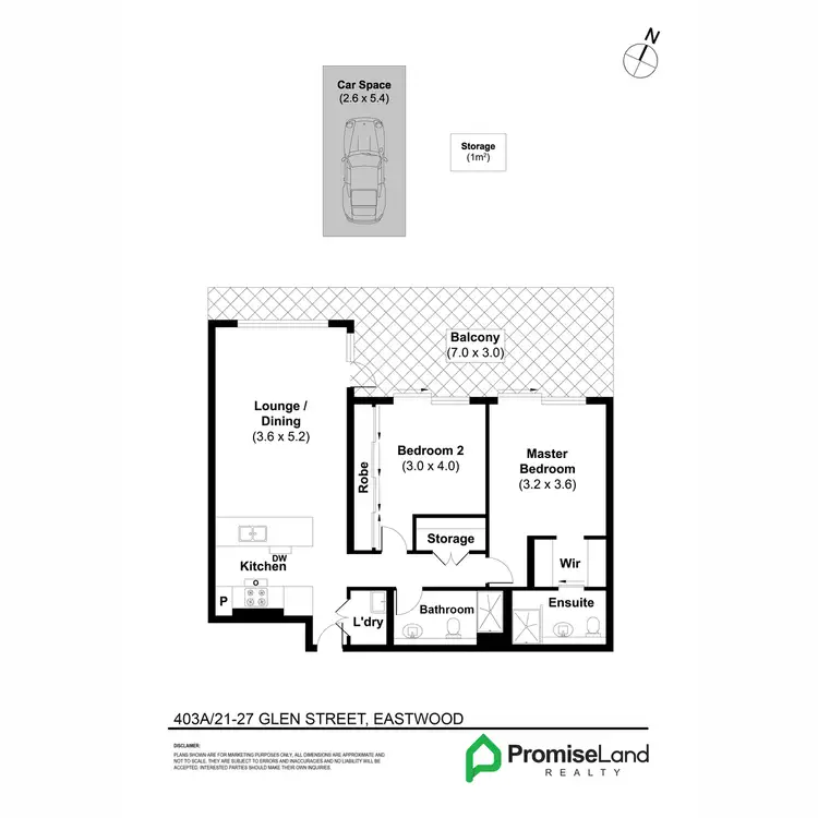 Floorplan of Homely apartment listing, 403A/21-27 Glen Street, Eastwood NSW 2122