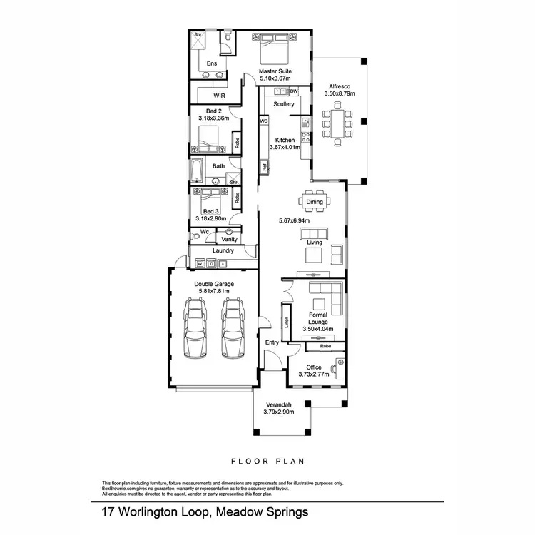 Floorplan of Homely house listing, 17 Worlington Loop, Meadow Springs WA 6210