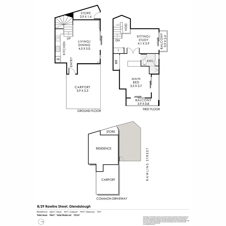 Floorplan of Homely townhouse listing, 8/29 Rawlins Street, Glendalough WA 6016